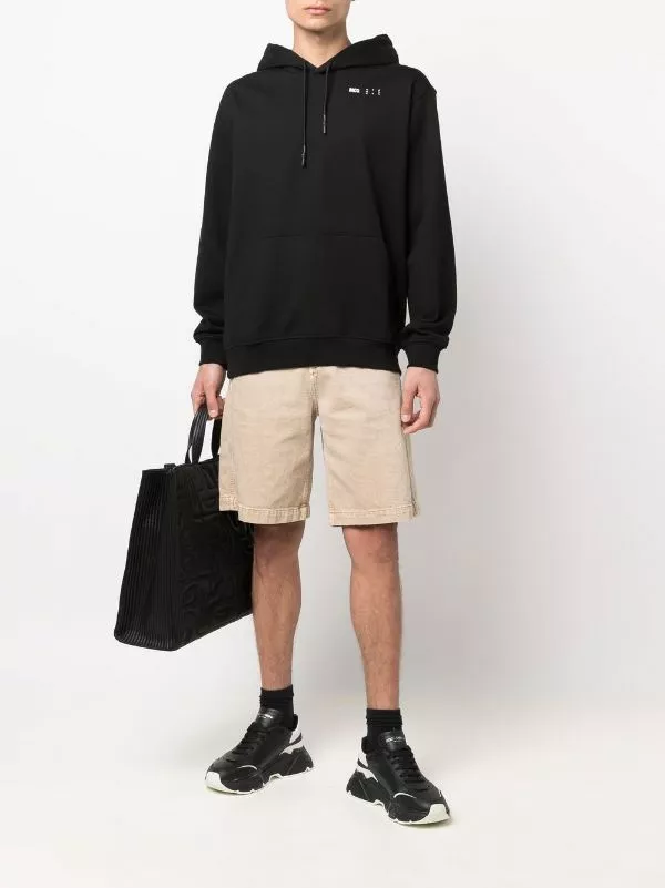 ( New Season ) MCQ Logo-embroidered Cotton Hoodie In 1000 BLACK - Hoodies 4 ( New Season ) MCQ Logo-embroidered Cotton Hoodie In 1000 BLACK - Hoodies - Image 2