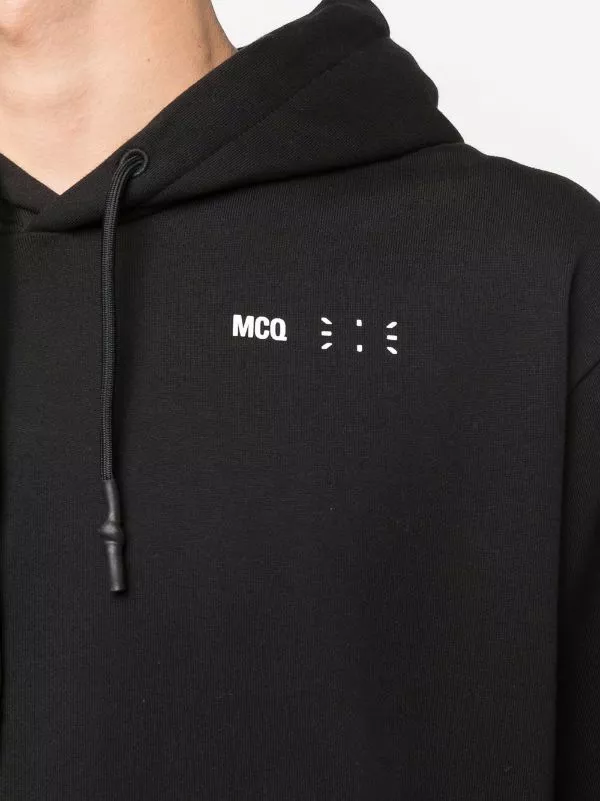 ( New Season ) MCQ Logo-embroidered Cotton Hoodie In 1000 BLACK - Hoodies 7 ( New Season ) MCQ Logo-embroidered Cotton Hoodie In 1000 BLACK - Hoodies - Image 5