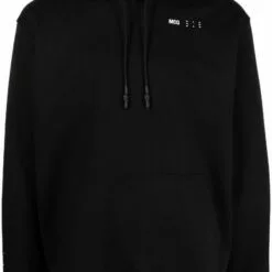 ( New Season ) MCQ Logo-embroidered Cotton Hoodie In 1000 BLACK - Hoodies