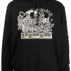 ( New Season ) MCQ Graphic-print Long-sleeve Hoodie In 1000 BLACK - Hoodies