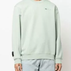 ( New Season ) MCQ Embroidered Logo Long-sleeve Sweatshirt In 3014 GREEN - Sweatshirts -MCQ store online 17745294 37197321 600