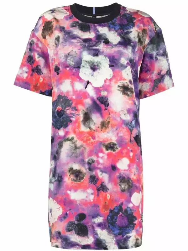 ( New Season ) MCQ Tie Dye Silk T-shirt Dress In 5040 PURPLE PRESSED - Day Dresses 3 ( New Season ) MCQ Tie Dye Silk T-shirt Dress In 5040 PURPLE PRESSED - Day Dresses