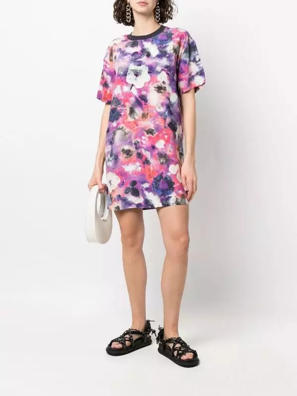 ( New Season ) MCQ Tie Dye Silk T-shirt Dress In 5040 PURPLE PRESSED - Day Dresses 4 ( New Season ) MCQ Tie Dye Silk T-shirt Dress In 5040 PURPLE PRESSED - Day Dresses - Image 2