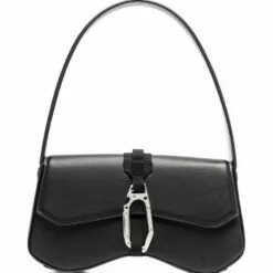 ( New Season ) MCQ Curved Shoulder Bag In 1000 BLACK - Shoulder Bags