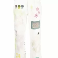 ( New Season ) MCQ Turn-up Illustrated Straight-leg Jeans In 9012 OAT - Cropped Jeans