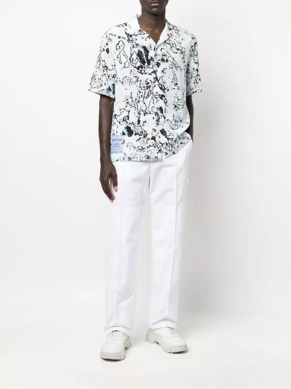 ( New Season ) MCQ Logo-patch Short-sleeve Shirt In 4138 BLUE - Shirts 4 ( New Season ) MCQ Logo-patch Short-sleeve Shirt In 4138 BLUE - Shirts - Image 2