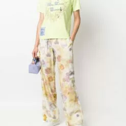 ( New Season ) MCQ Floral-print Wide-leg Trousers In 7042 MULTICOLOR - Straight Trousers -MCQ store online 17873370 37795647 600