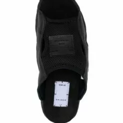 ( New Season ) MCQ Striae Leather Sliders In 1000 BLACK - Flip Flops & Slides -MCQ store online 17899116 38134724 600