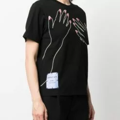 ( New Season ) MCQ Hands-print T-shirt In 1000 DARKEST BLACK - T-shirts & Jerseys -MCQ store online 17902796 37965875 600