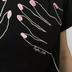 ( New Season ) MCQ Hands-print T-shirt In 1000 DARKEST BLACK - T-shirts & Jerseys -MCQ store online 17902796 37966686 600