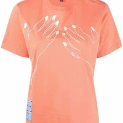 ( New Season ) MCQ Hands-print T-shirt In 6305 CORAL - T-shirts & Jerseys