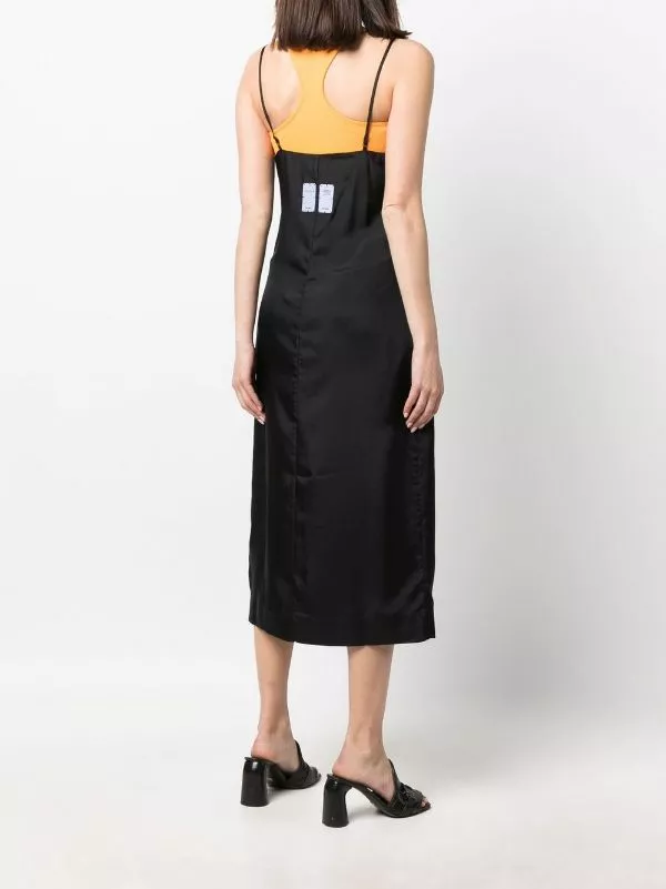 ( New Season ) MCQ Logo-patch Eyelet-detail Midi Dress In 1000 DARKEST BLACK - Day Dresses 6 ( New Season ) MCQ Logo-patch Eyelet-detail Midi Dress In 1000 DARKEST BLACK - Day Dresses - Image 4