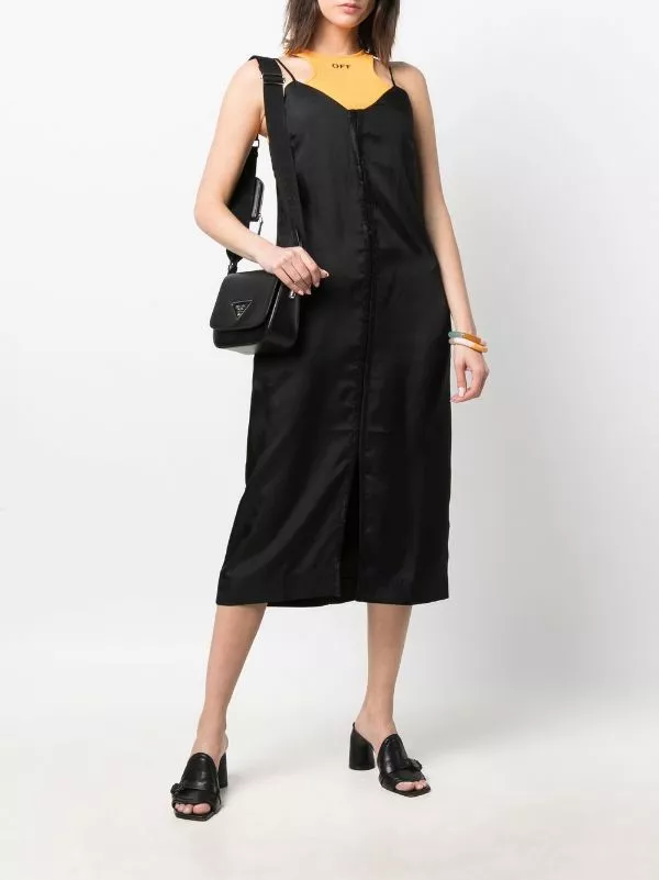 ( New Season ) MCQ Logo-patch Eyelet-detail Midi Dress In 1000 DARKEST BLACK - Day Dresses 4 ( New Season ) MCQ Logo-patch Eyelet-detail Midi Dress In 1000 DARKEST BLACK - Day Dresses - Image 2