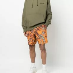 ( New Season ) MCQ Hyper Print Shorts In 6509 HYPER ORANGE - Track & Running Shorts -MCQ store online 17916091 37897851 600