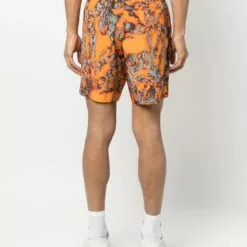 ( New Season ) MCQ Hyper Print Shorts In 6509 HYPER ORANGE - Track & Running Shorts -MCQ store online 17916091 37899553 600