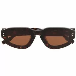 ( New Season ) MCQ Tortoise Square-frame Sunglasses In 002 HAVANA HAVANA BROWN -