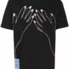 ( New Season ) MCQ Embroidered-hands T-shirt In 1000 BLACK - T-Shirts