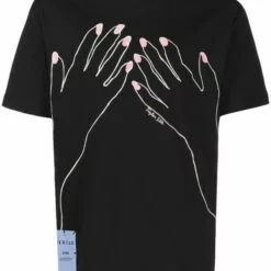( New Season ) MCQ Embroidered-hands T-shirt In 1000 BLACK - T-Shirts