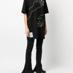 ( New Season ) MCQ Oversized Handsy T-shirt In 1000 BLACK - T-shirts & Jerseys -MCQ store online 17979684 38022860 600