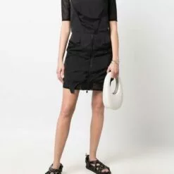 ( New Season ) MCQ Cut-out Detail T-shirt In 1000 BLACK - T-shirts & Jerseys -MCQ store online 17980384 38119573 600