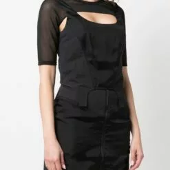 ( New Season ) MCQ Cut-out Detail T-shirt In 1000 BLACK - T-shirts & Jerseys -MCQ store online 17980384 38120119 600