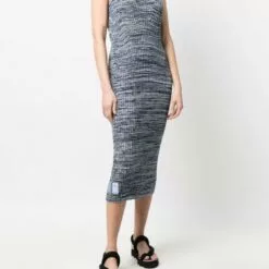 ( New Season ) MCQ Long-sleeved Knitted Midi Dress In 4621 BLUE - Knitted Dresses -MCQ store online 17980405 38034984 600