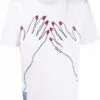 ( New Season ) MCQ Embroidered-hands Cotton T-shirt In 9000 WHITE - T-Shirts