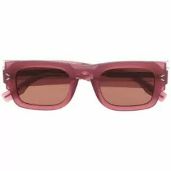( New Season ) MCQ Square Tinted Sunglasses In 003 VIOLET VIOLET BROWN -