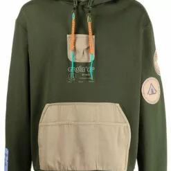 ( New Season ) MCQ Braided-tassel Patchwork Hooded Sweatshirt In WATERING CAN - Hoodies