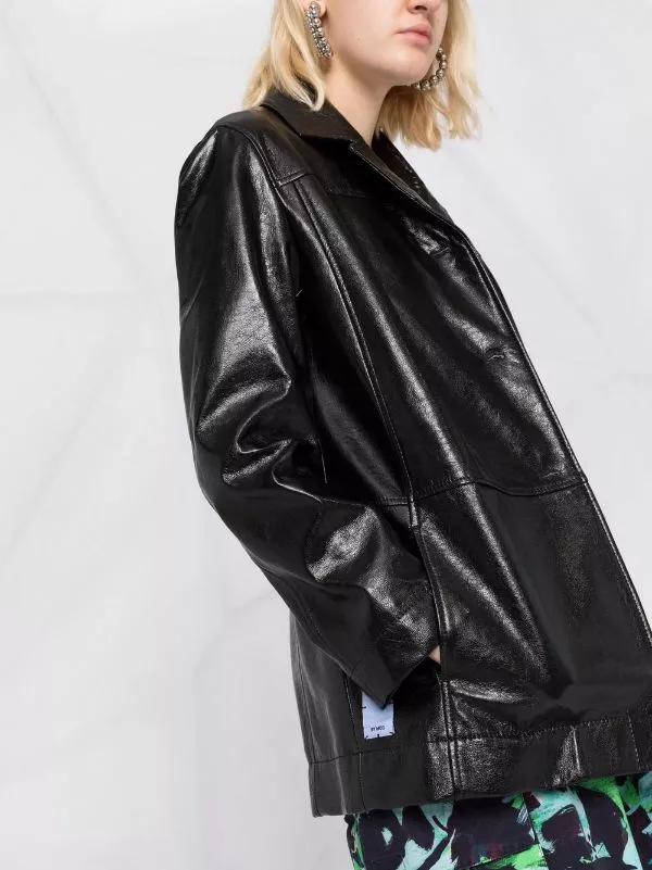 ( New Season ) MCQ Faux-leather Coat In 1000 BLACK - Single Breasted Coats 7 ( New Season ) MCQ Faux-leather Coat In 1000 BLACK - Single Breasted Coats - Image 5