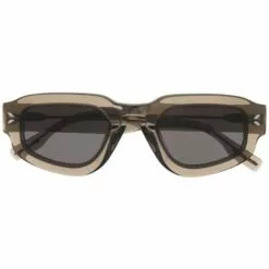 ( New Season ) MCQ Transparent Square-frame Sunglasses In 003 BROWN BROWN GREY -