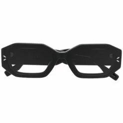 ( New Season ) MCQ Octagonal Slim Sunglasses In 001 BLACK BLACK GREY -
