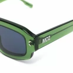 ( New Season ) MCQ Transparent Square-frame Sunglasses In 004 GREEN GREEN BLUE -
