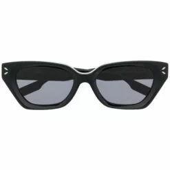 ( New Season ) MCQ Cat-eye Tinted Sunglasses In 001 BLACK BLACK SMOKE -