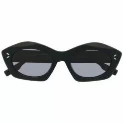 ( New Season ) MCQ Matte Cat-eye Sunglasses In 001 BLACK BLACK SMOKE -