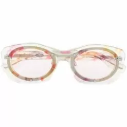 ( New Season ) MCQ Transparent Round-frame Sunglasses In 002 CRYSTAL CRYSTAL PINK -