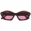 ( New Season ) MCQ Transparent Cat-eye Sunglasses In 004 BURGUNDY BURGUNDY VIO -