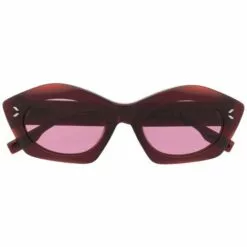 ( New Season ) MCQ Transparent Cat-eye Sunglasses In 004 BURGUNDY BURGUNDY VIO -